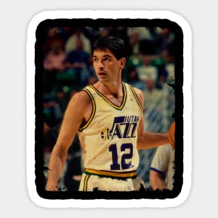 John Stockton - Vintage Design Of Basketball Sticker